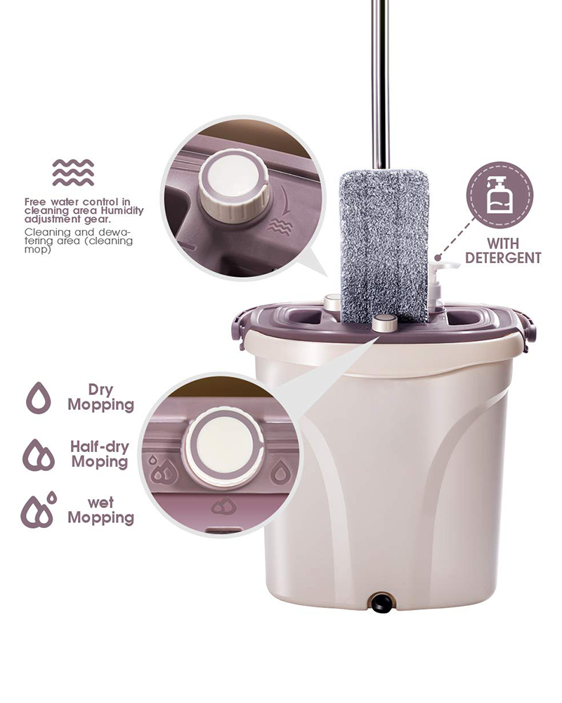 Conjunto de balde de esfregão de separação de água suja de controle duplo Mopx Dual Zone